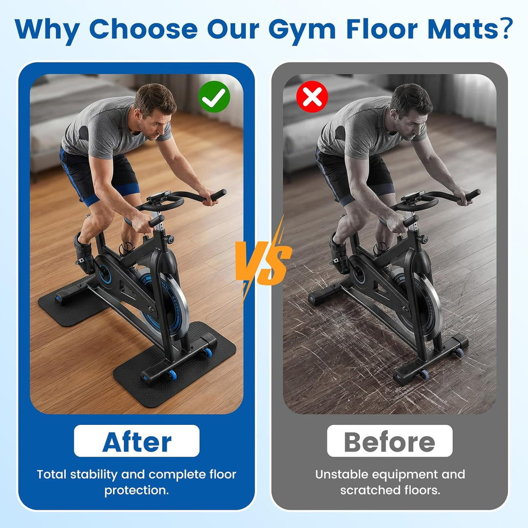 2 Stück Bodenschutzmatte Fitnessgerät, Bodenschutzmatten, Doppelseitiges Silikon Rutschfeste Matte,