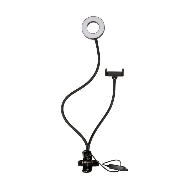 Silvergear Selfie Ringlicht mit Handyhalterung und Befestigungsklammer, LED, Dimmbar, 3 Farben, 10 H