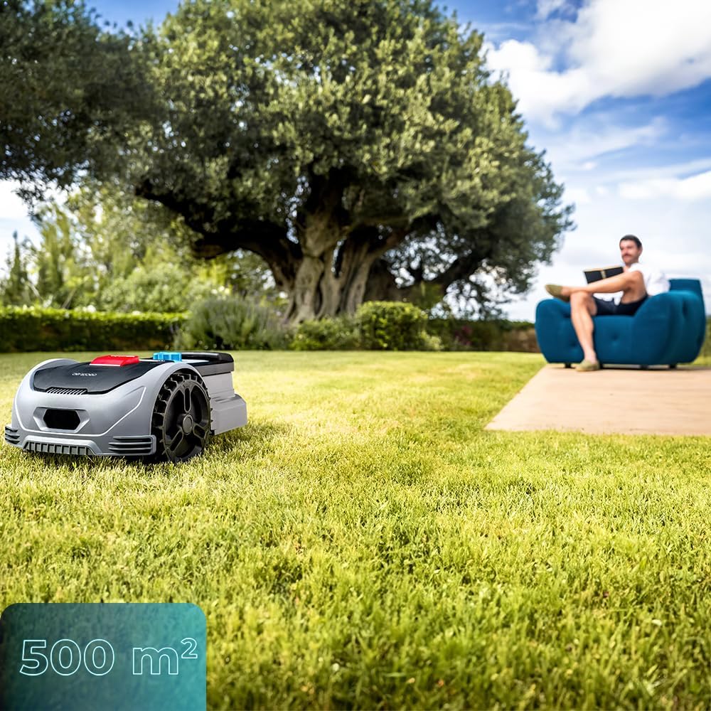 Cecotec Rasenmähroboter mit App Conga Grasshopper 500. Digitaler Brushlessmotor, Flächen von 500 m²,
