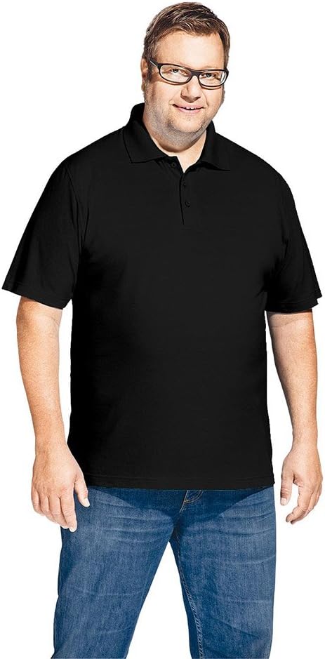 Superior Poloshirt Plus Size Herren, Schwarz, 5XL