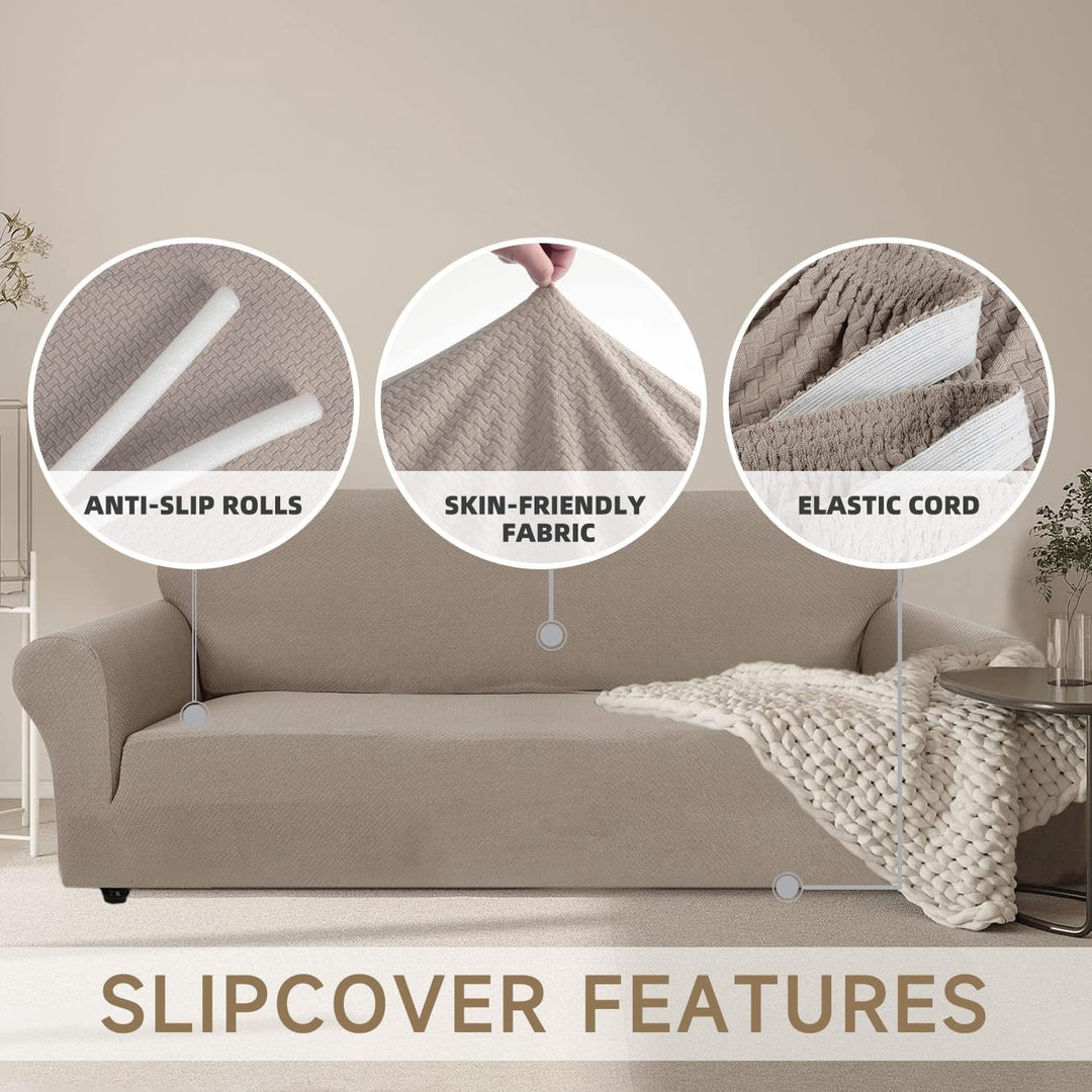 Ystyle Sofa überzug 3 Sitzer Mit Armlehne, Stretch Sofabezug rutschfest, Modern Sofa Cover Für Hunde