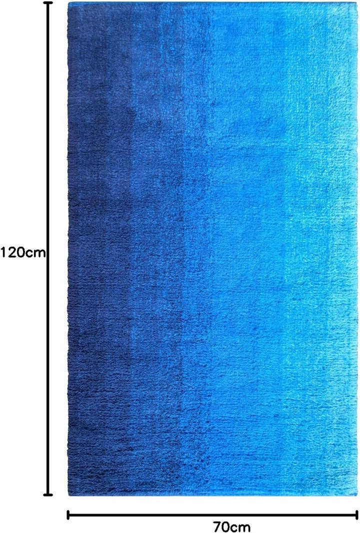 Dyckhoff Badteppich Colori, Blau, 70 x 120 cm, 100% Bio Baumwolle, GOTS 70 x 120 cm Blau, 70 x 120 c