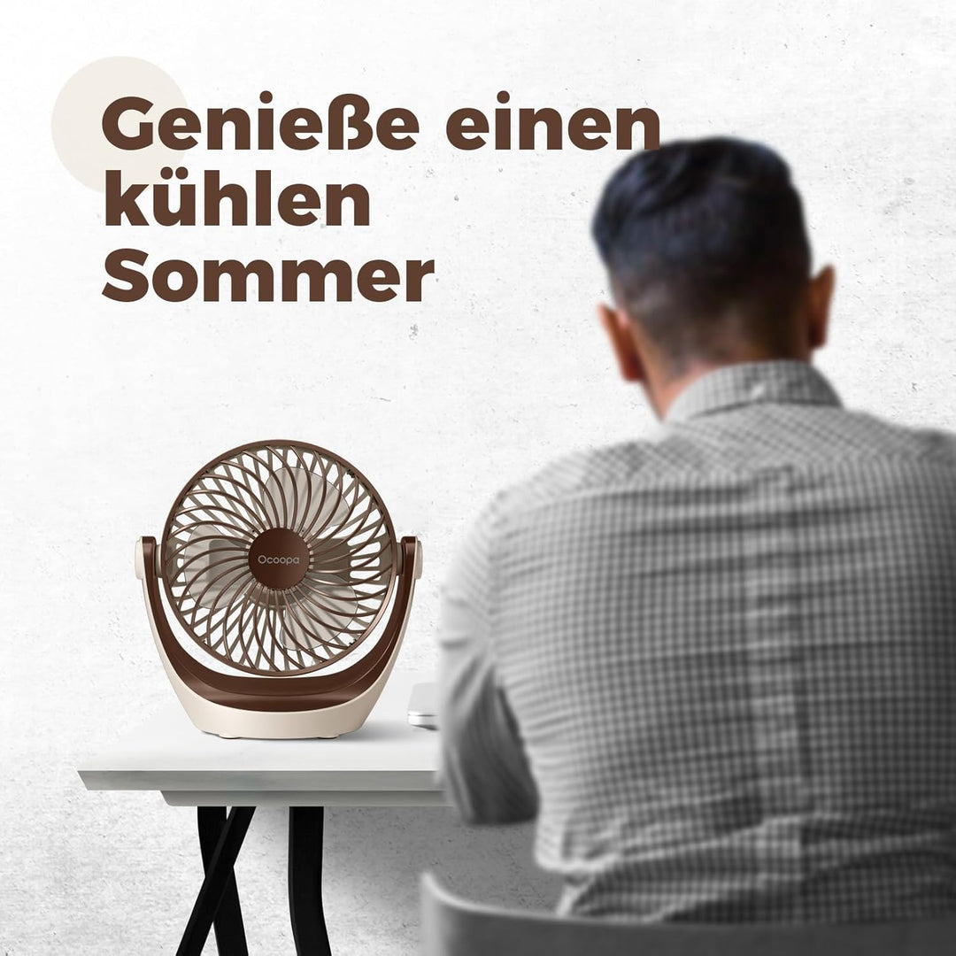 OCOOPA USB Ventilator, Ventilator klein Tischventilator mit starkem Luftstrom und Leise Betrieb 3 Ge