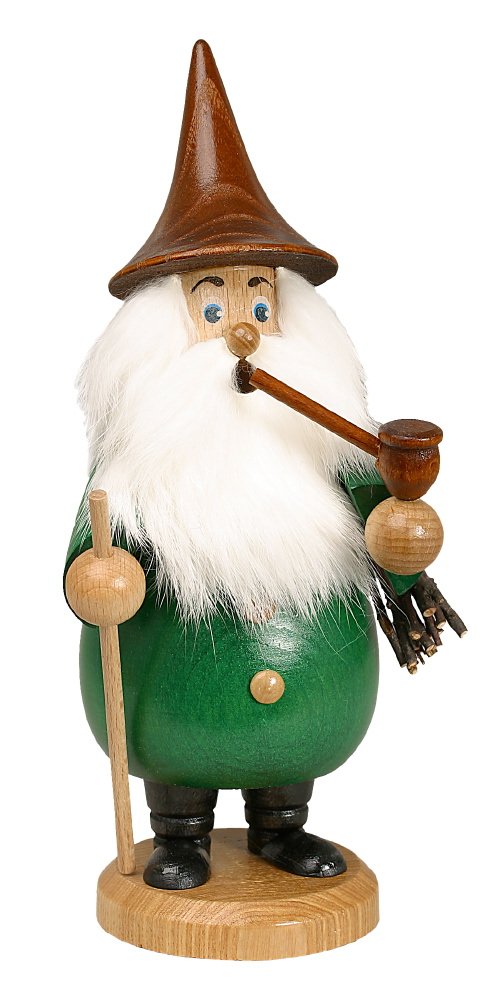 DWU Original Erzgebirgischer Räuchermann® Wichtel Wurzelzwerg Reisigsammler - inkl. Original Crotten