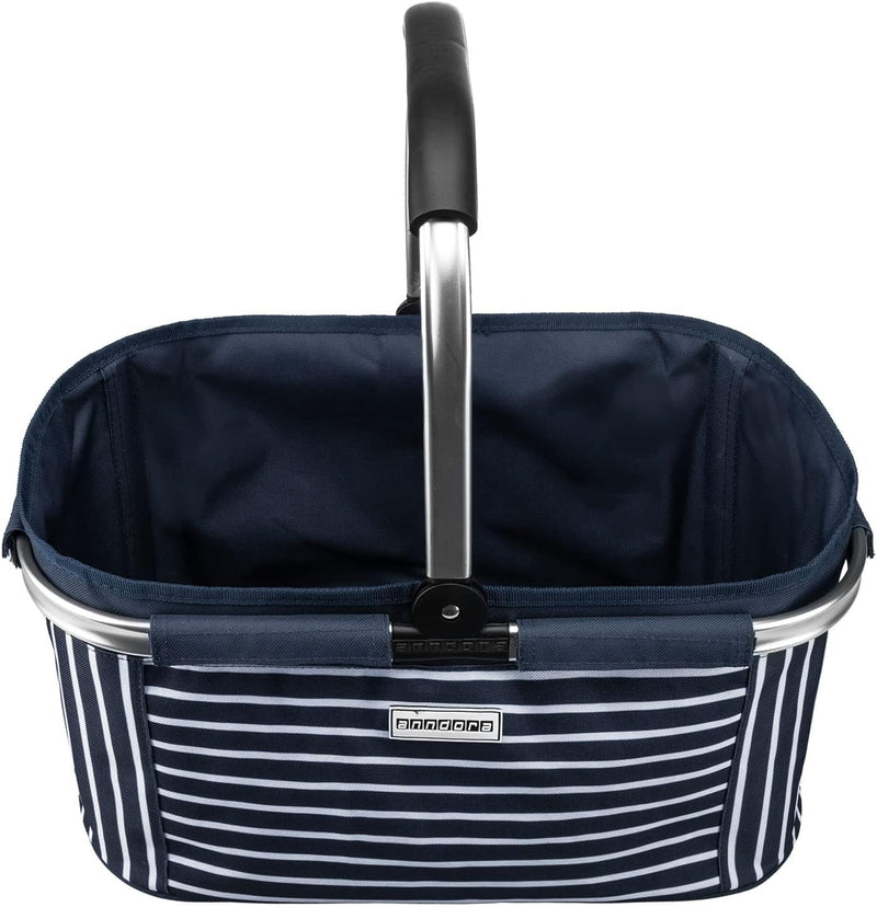 anndora Einkaufskorb NAVY 22 Liter - blau weiss gestreift Navy Gestreift