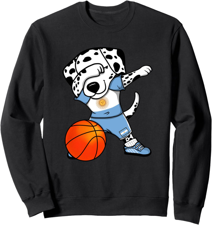 Dabbing Dalmatiner Argentinien Basketball Mannschaft Sport Sweatshirt