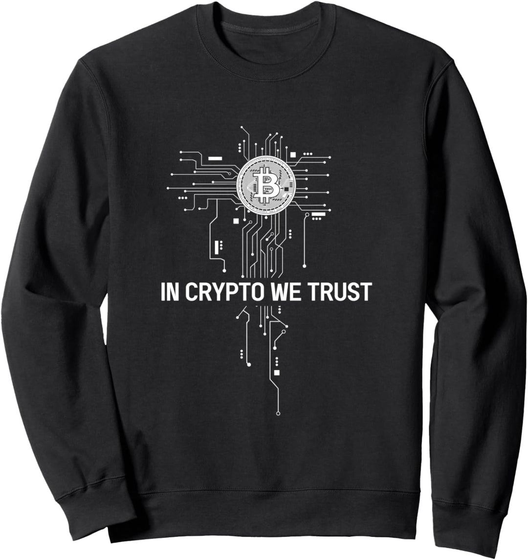 In Crypto We Trust Bitcoin Münze Kryptowährung BTC Sweatshirt