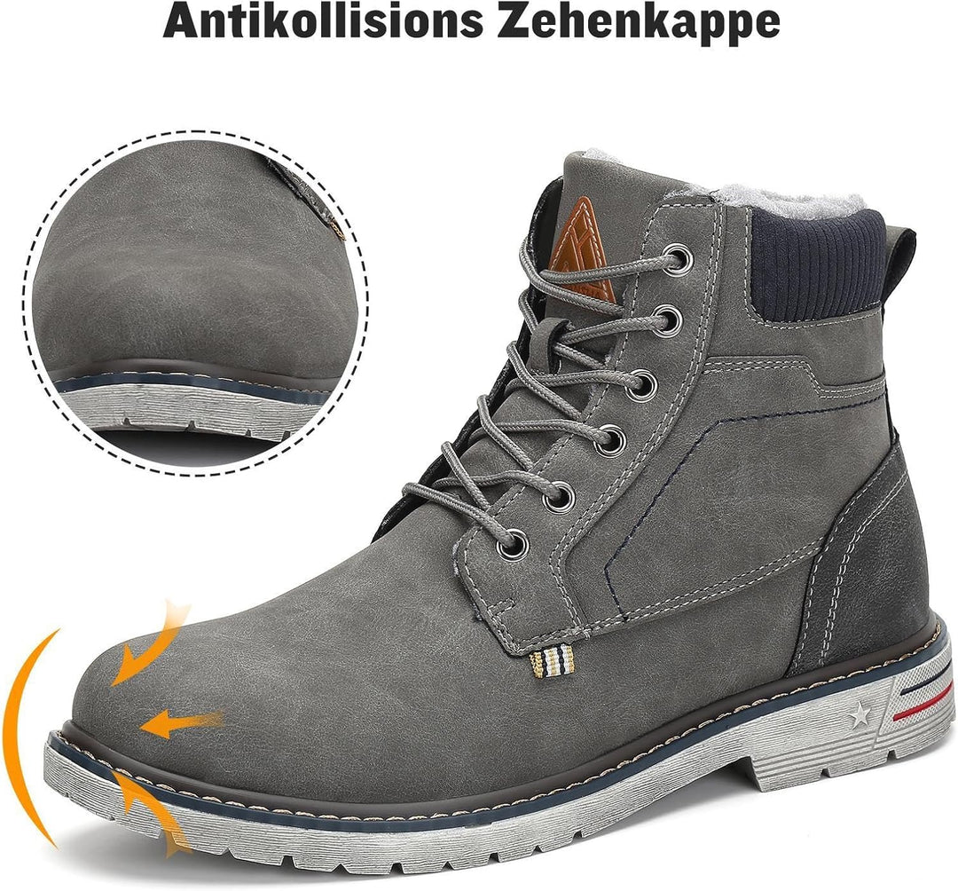 Mishansha Warme Gefüttert Winterschuhe Herren Damen Wasserabweisend Winterstiefel Wanderschuhe Gr.36
