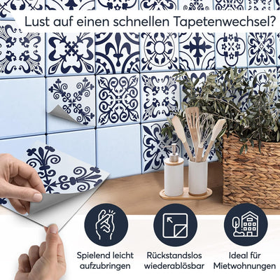 CREATISTO Klebefliesen Stickerfliesen Fliesenfolie - Stylische Sticker Aufkleber für Fliesen I Klebe