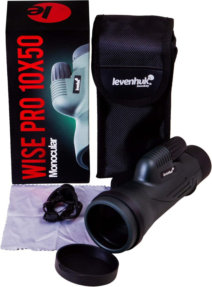 Levenhuk Wise PRO 10x50 Wasserdichtes BaK-4 Fernrohr mit 2 m Nahfokus — Kann mit Brille Verwendet We