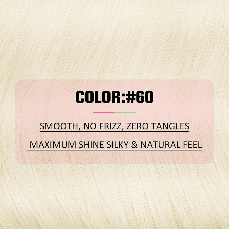 YoungSee Tape in Extensions Echthaar Blond 55cm Tape Extensions Platinblond Echthaar Extensions Tape