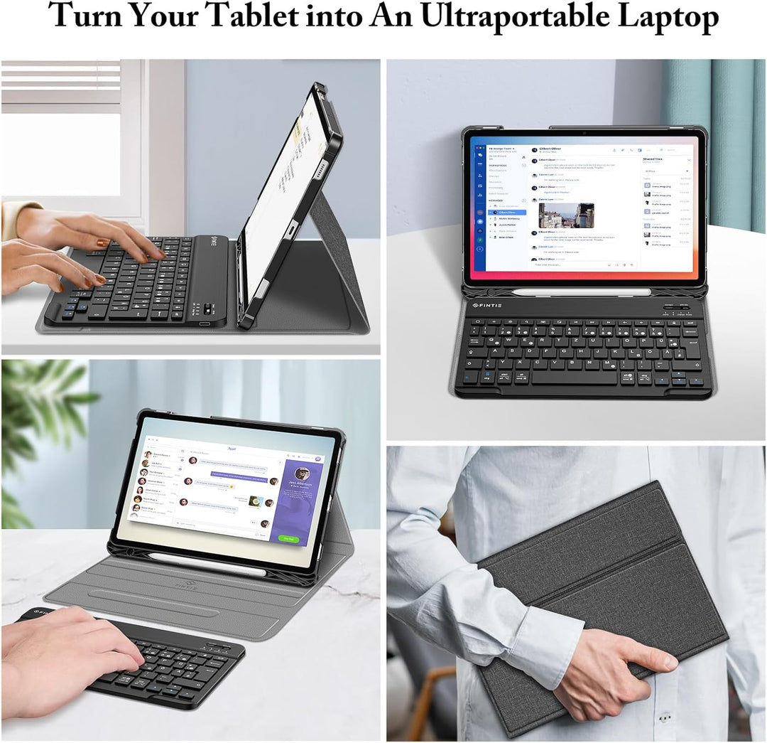 FINTIE Tastatur Hülle für Samsung Galaxy Tab S10 Lite/S10 FE/S9 FE 10.9" & S9 11" Tablet, Keyboard C