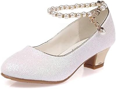 La Señorita Brautschuhe Kommunionschuhe Festliche Schuhe mit Perlen Absatzschuhe für mädchen 29 E