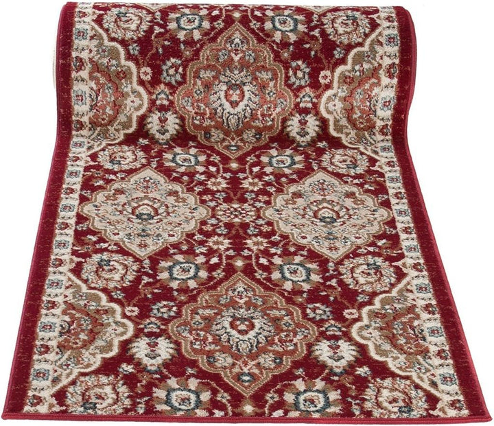 Carpeto Rugs Blumen Teppich Läufer Flur - Orientalisch Teppichläufer - Kurzflor, Weich - Flurläufer