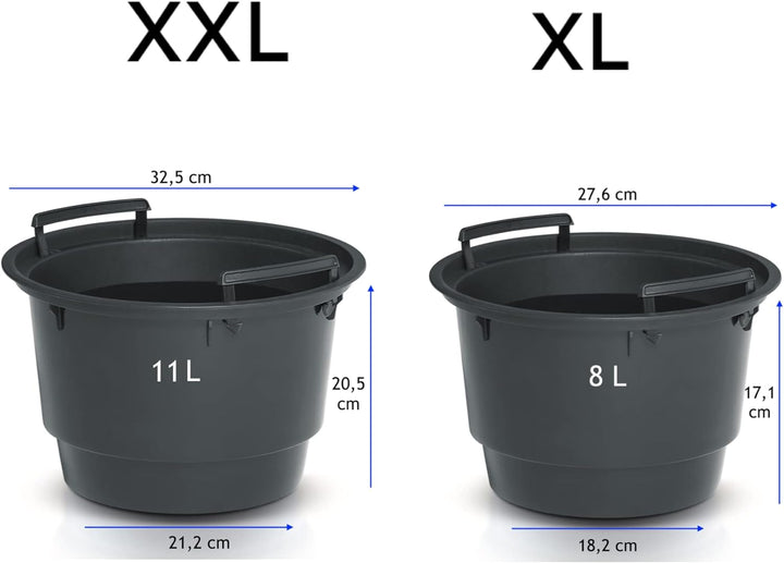 MELTOM Blumentopf mit vertikaler Wellenoptik herausnehmbarem Einsatz Hoch 3D Effekt in Grau SET2: XX