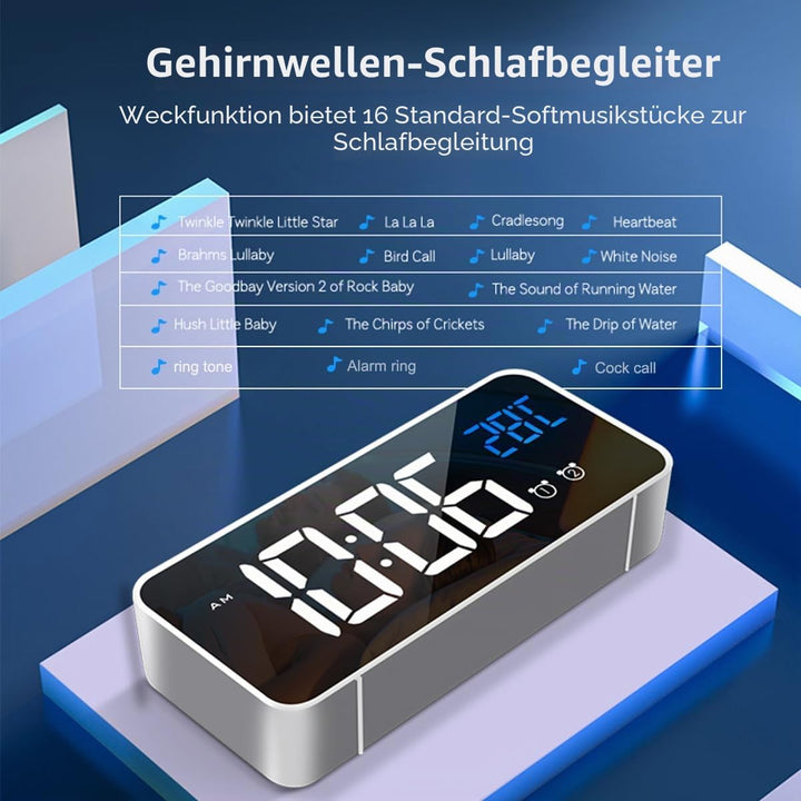HOMVILLA Wecker, Wecker Digital mit Grosse LED Temperaturanzeige, Digitaler Wecker mit Dual Alarm, S