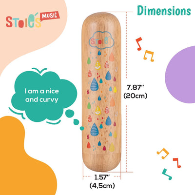Stoie's Regenstab-Spielzeug aus Holz, 2er-Pack, beruhigender Klang, pädagogisch wertvoll, Rhythmus-