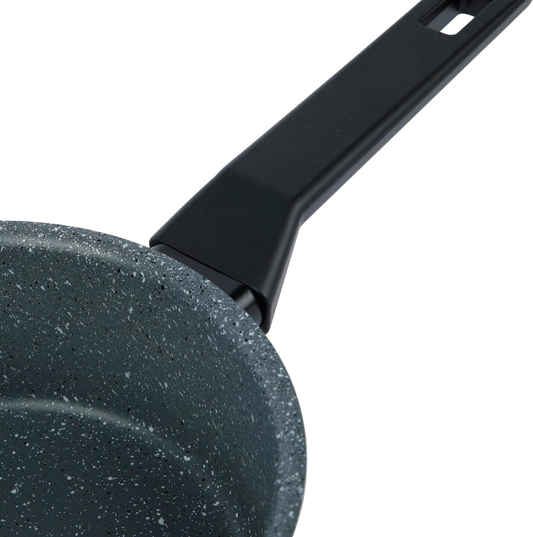 axentia 135616 Stieltopf, gepresst, mit Glasdeckel, Ø ca. 16 cm, schwarz