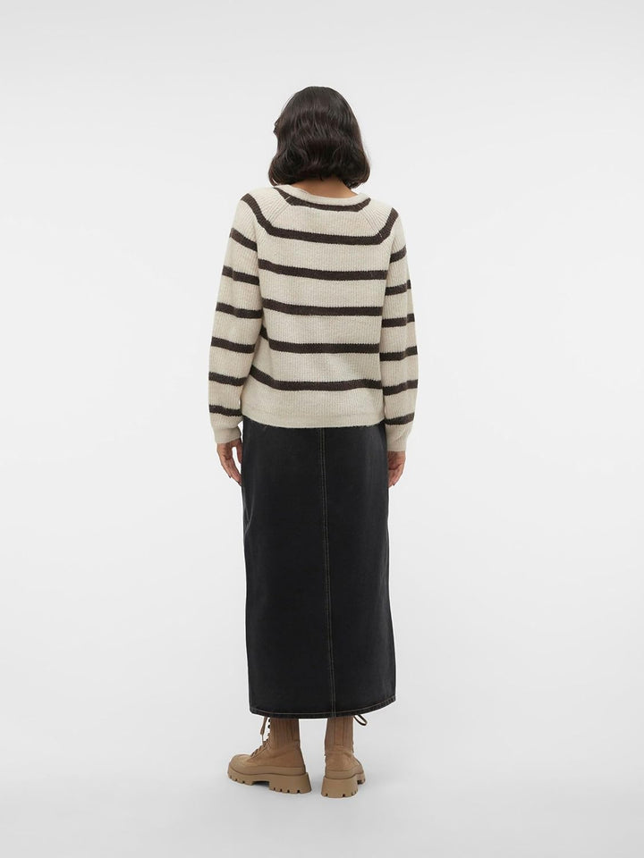 VERO MODA Female Strickpullover VMASTA Pullover L Birch/Stripes:bracken, L Birch/Stripes:bracken