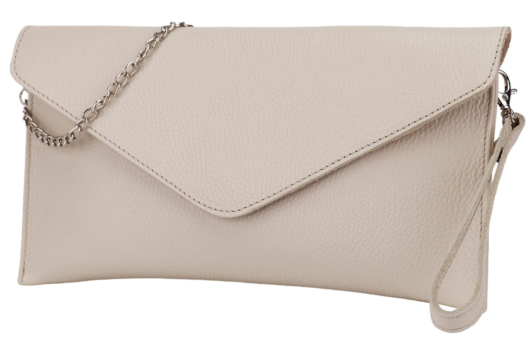 SH Leder Echtleder Clutch Umhängetasche kleine Tasche elegant Abendtasche in genarbt Rindleder mit T