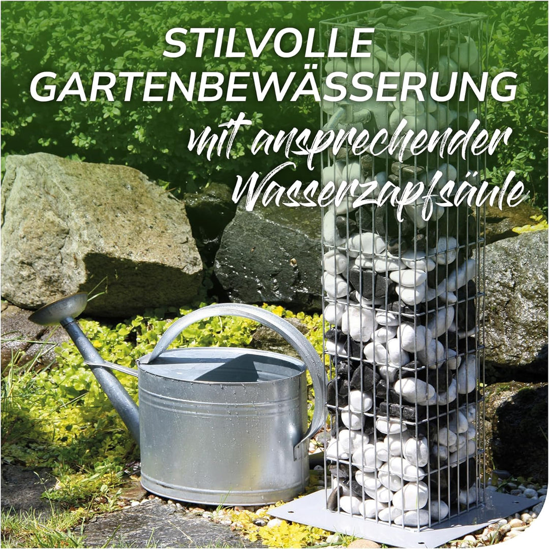 bellissa Wasserzapfsäule aus Metall - 95635 - Hochwertige Gabionen Wasserzapfstelle - Dekorative Gar