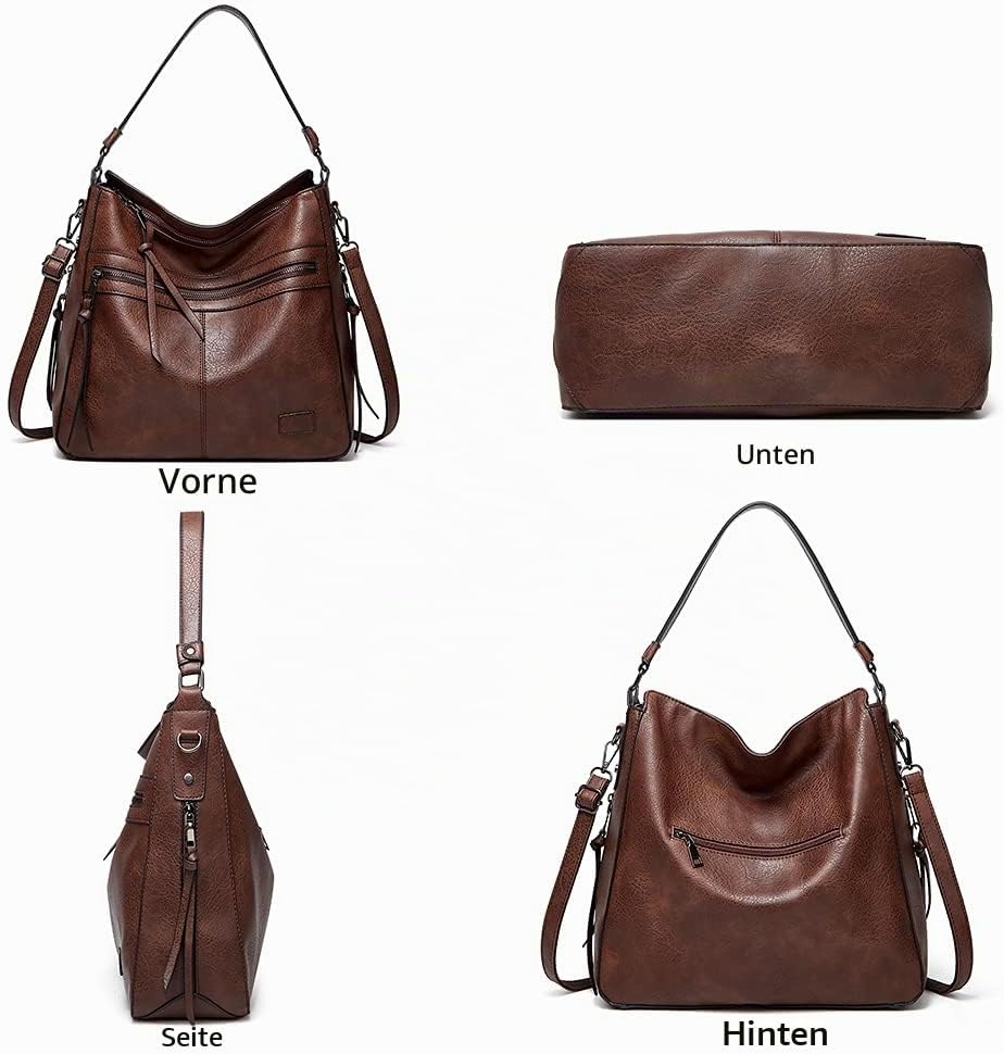 Sacmill Damen Handtasche PU Leder Umhängetasche Shopper Top-Griff Tragetaschen Elegant Schultertasch