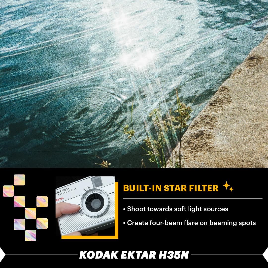 Kodak Ektar H35N Halbrahmen-Filmkamera, 35 mm, wiederverwendbar, fokusfrei, Glühbirnenfunktion, Ster