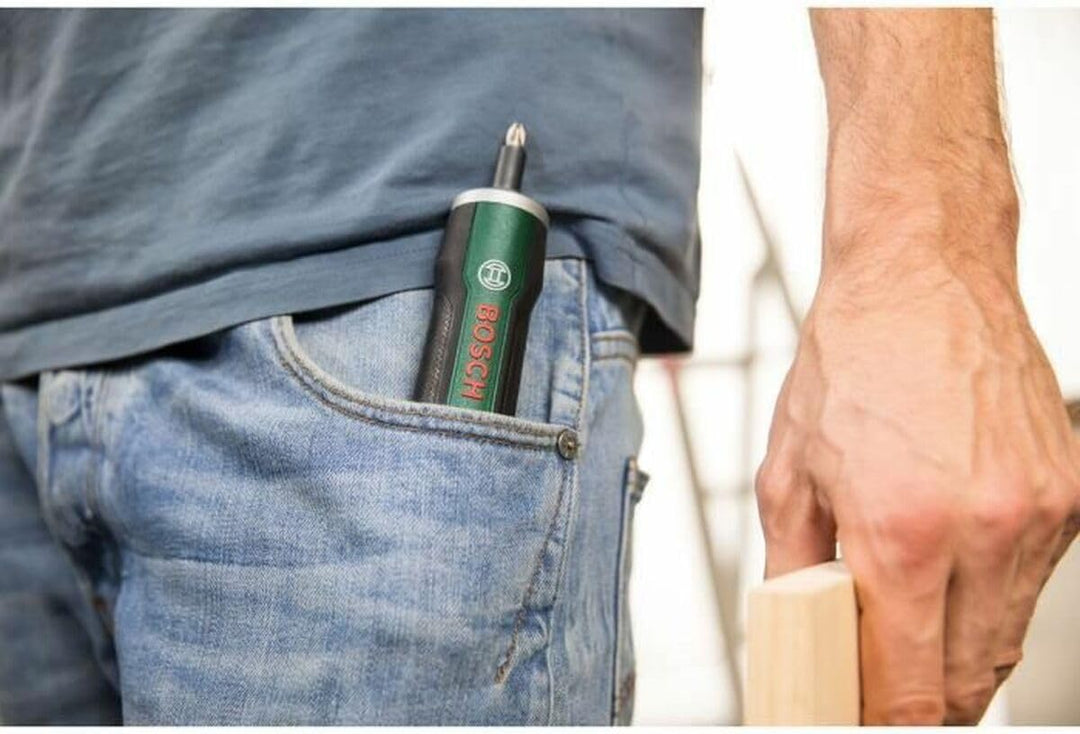Bosch - Ergonomischer Akkuschrauber PushDrive (eingebauter 3,6-V-1,5-Ah-Akku, Micro-USB-Aufladung, L