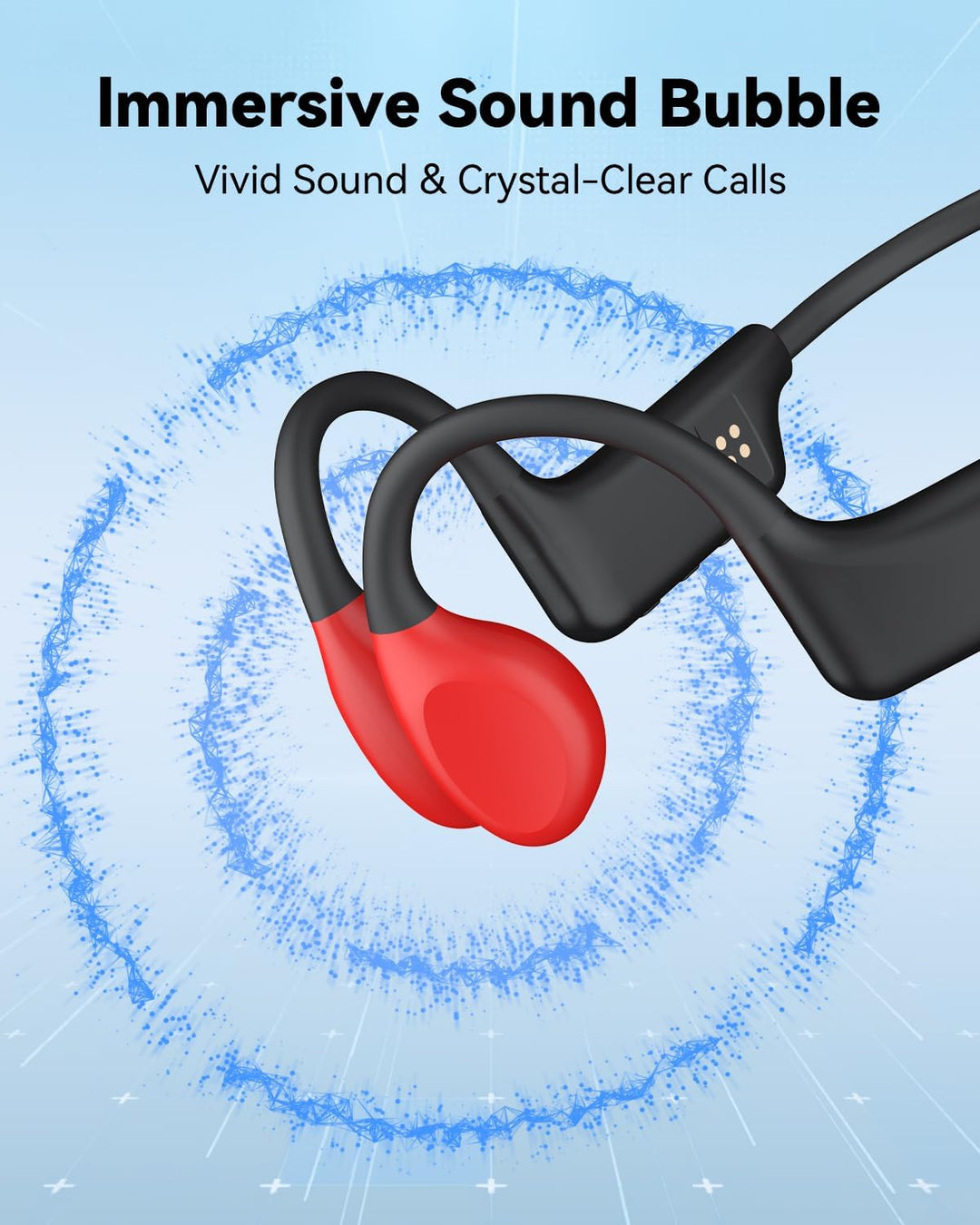 MONODEAL Knochenschall Kopfhörer Schwimmen Bluetooth 6.0 IP68 Unterwasser 32G MP3 Open-Ear Bone Cond