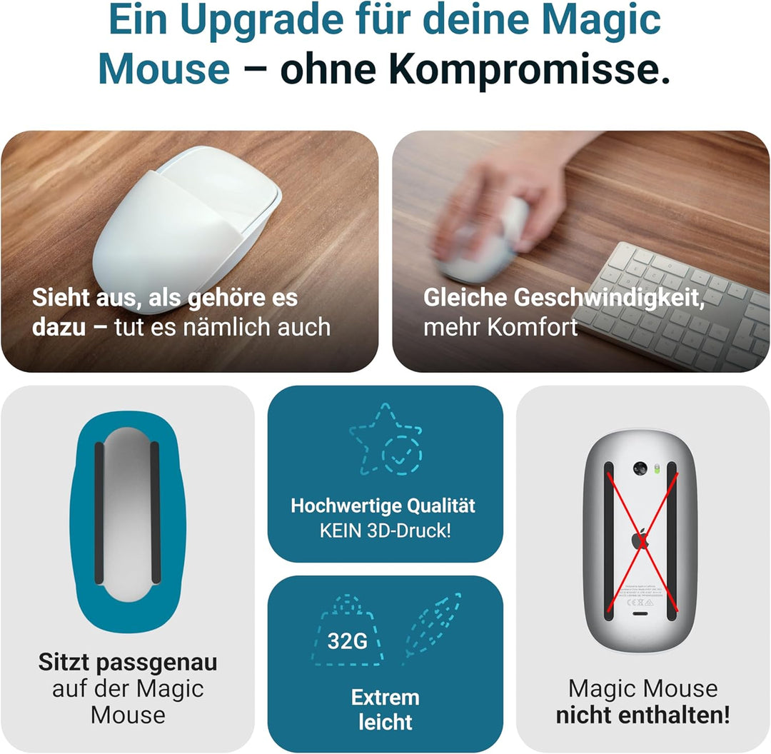 Magic Mouse Case für verbesserte Handhaltung | Das Magic Mouse Upgrade | Eine kompakte Hülle für die