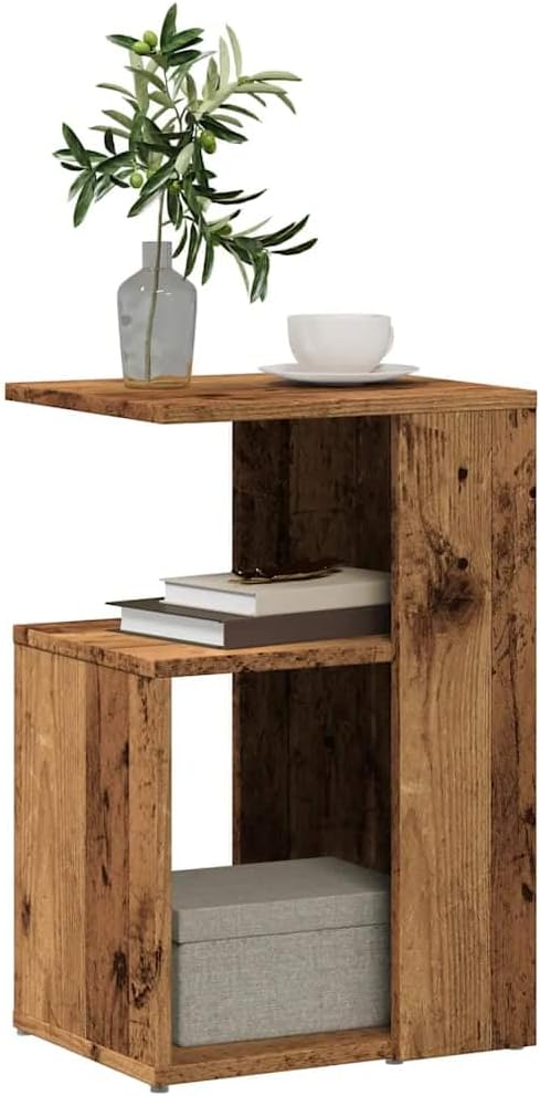 vidaXL Beistelltisch Altholz-Optik 36x30x56 cm Holzwerkstoff, Ablagetisch, Sofatisch, Wohnzimmertisc