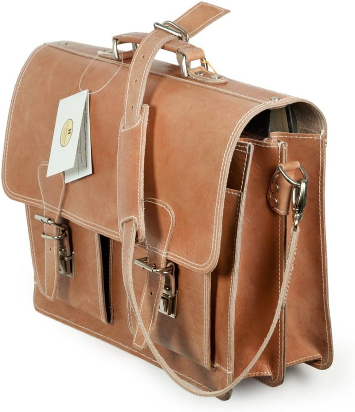 hamosons Klassische Aktentasche Lehrertasche aus Leder, für Damen und Herren, in verschiedenen Farbe