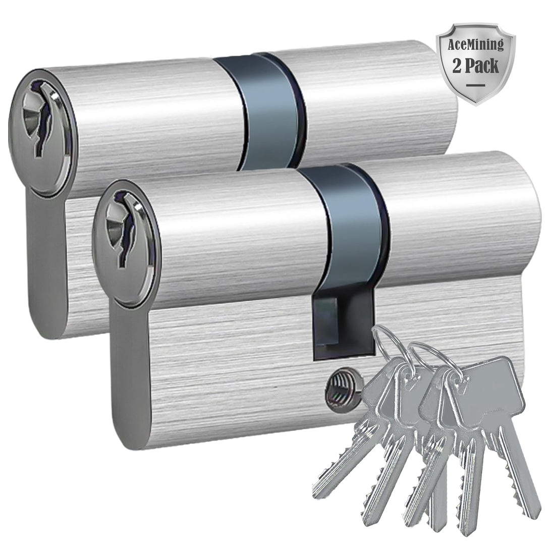 AceMining Schliesszylinder, 30/40mm Zylinderschloss mit 3 Schlüssel 2 Pack, 70mm Türzylinder, Schlie