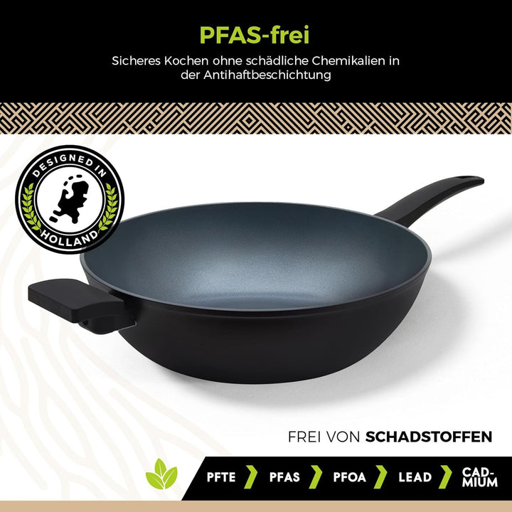 Be Living Wokpfanne – Ø 32 cm – Keramik – Induktion – PFAS-frei Antihaftbeschichtung – Delight-Serie