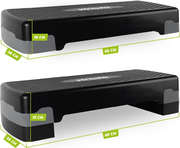 VirtuFit Essential Aerobic Fitness - Steppbrett für Zuhause Stepper höhenverstellbar und rutschfest