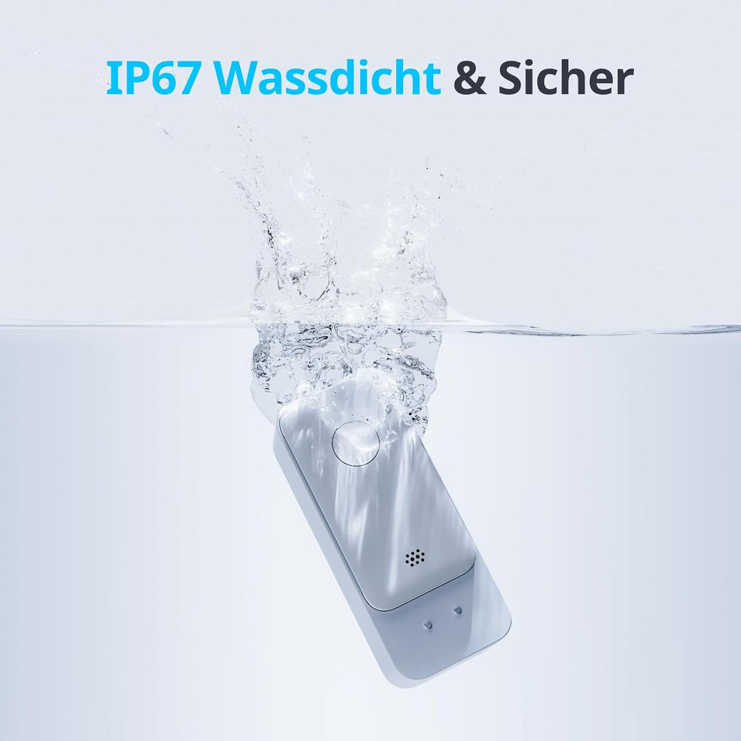 SwitchBot WLAN Wassermelder 3er Pack, Smart Wassersensor, 100dB Einstellbarer Alarm&App-Benachrichti