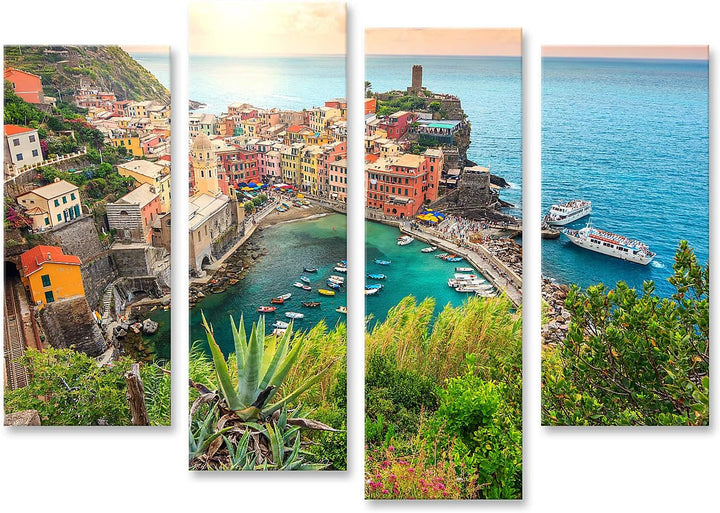 islandburner Bild auf Leinwand Vernazza Dorf Atemberaubender Sonnenaufgang Cinque Terre Italien Euro
