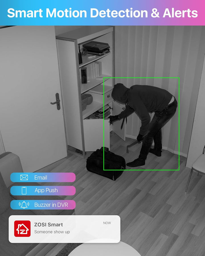ZOSI Full HD 1080P Aussen Video Überwachungssystem 8CH H.265+ DVR mit 1TB Festplatte und 4X 2MP 1080