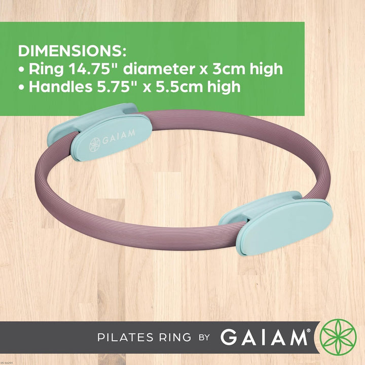 Gaiam Pilates-Ring, Fitnessring: Leicht und langlebig, Schaumstoff-gepolsterte Griffe, Flexibles Wid