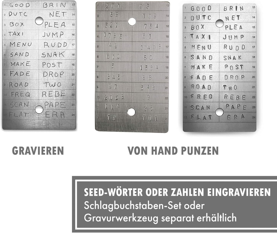 ColdTi Platten für Kryptowährungs-Wiederherstellungssätze zur extrem langlebigen Offline-Aufbewahrun