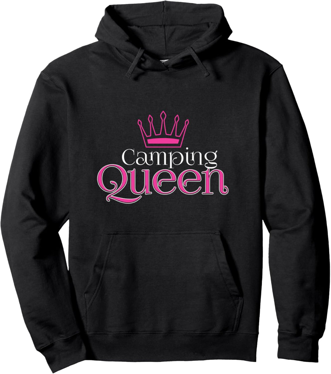 Camping Queen Pink Royal Crown Damen Wochenende Glamping Trip Pullover Hoodie