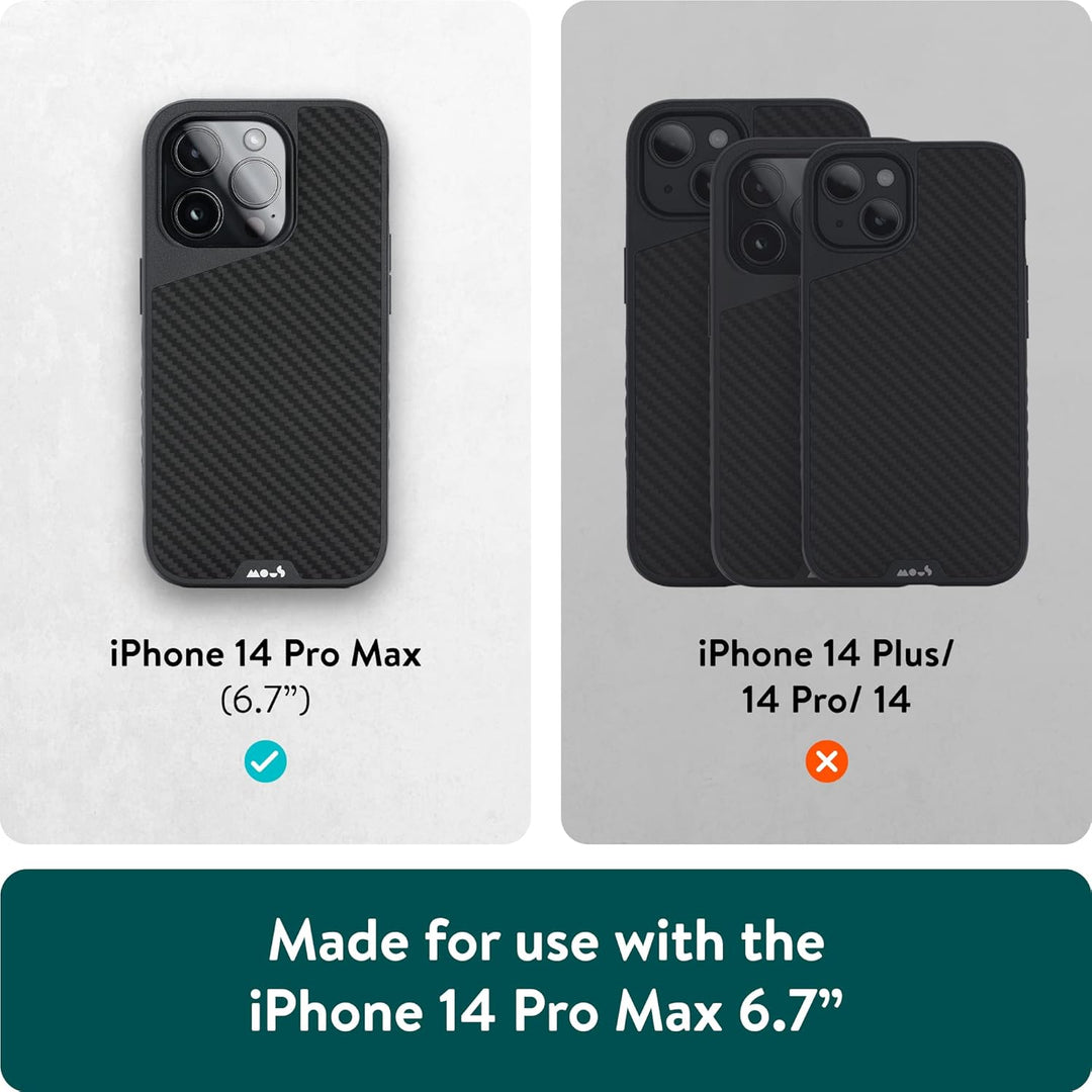 Mous - Hülle für iPhone 14 Pro Max - Carbonfaser - Limitless 5.0 - Handyhülle iPhone 14 Pro Max MagS