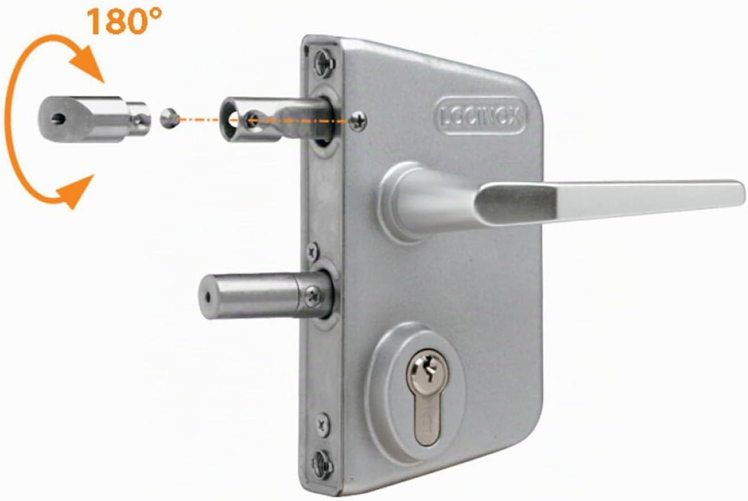 LOCINOX Schloss für Drehtor LAKQ40 U2, RAL 6005 - moosgrün, Industrieschloss, Hoftor, Flügeltor, Flü