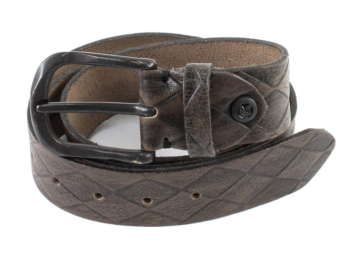 B.Belt Ledergürtel W80 Grau Taupe - Anthrazit Grau - kürzbar