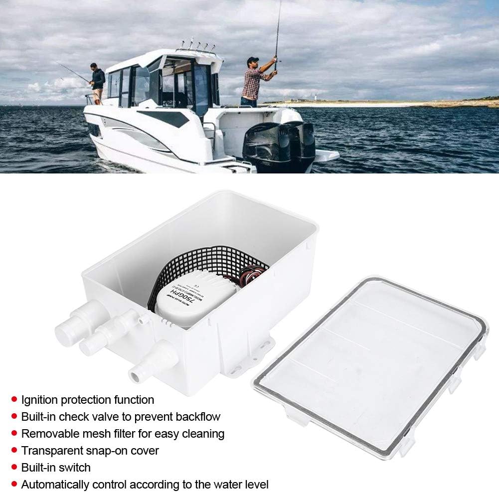 Multi Port Marine Duschwanne Pumpenentleerungssatz | Duschwannenpumpensystem Boot RV Bilge 12V 750GP