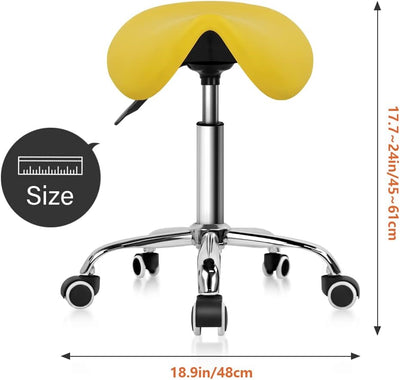 KKTONER Sattelhocker Arbeitshocker höhenverstellbar drehbar Rollhocker Bürohocker mit Sattelsitz