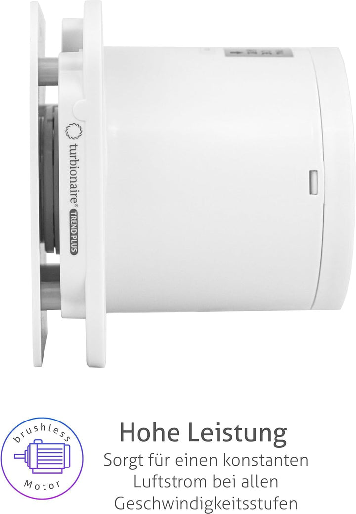 Turbionaire Trend Plus 150 WM Badlüfter 150 mm, Mit Fernbedienung – 7 Geschwindigkeiten + Boost, 30