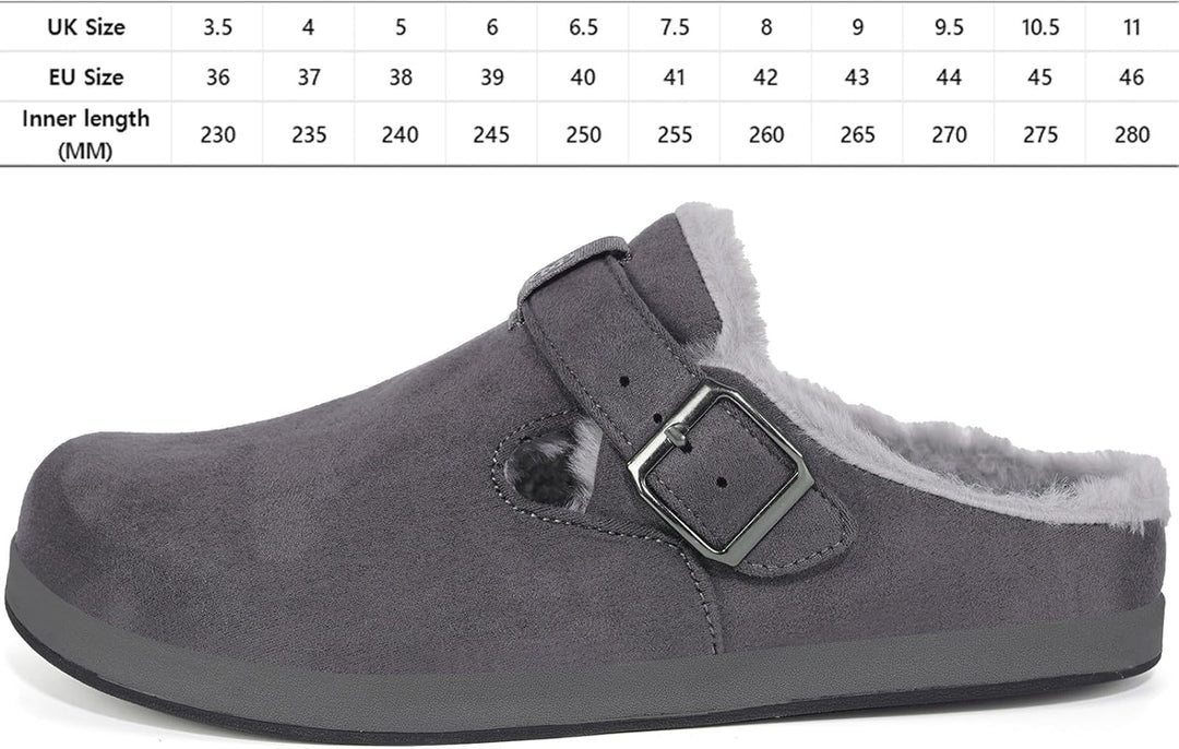 Sisttke Clogs Gefüttert Herren Damen Warme Hausschuhe Lined Suede Pantoletten Winter Slipper rutschf