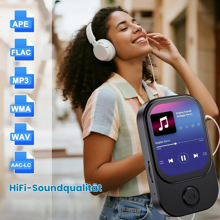Gueray 64GB Mini MP3 Player mit Kamera, Bluetooth 5.3 Musikplayer mit Lautsprecher Touchscreen FM-Ra