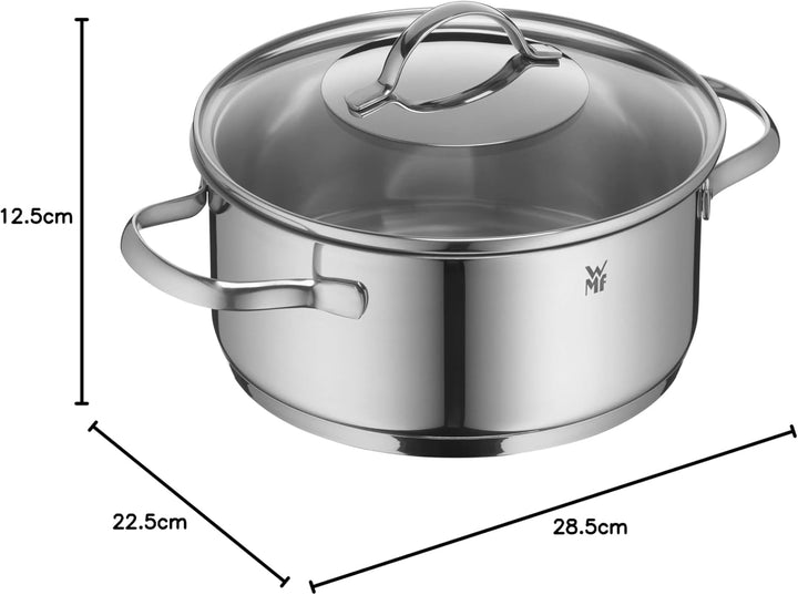 WMF Provence Plus Kochtopf klein 20cm, Glasdeckel, Bratentopf Induktion 2,5l, Cromargan Edelstahl po